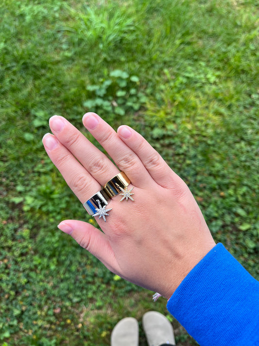 Bague NENA acier inoxydable argenté ou doré