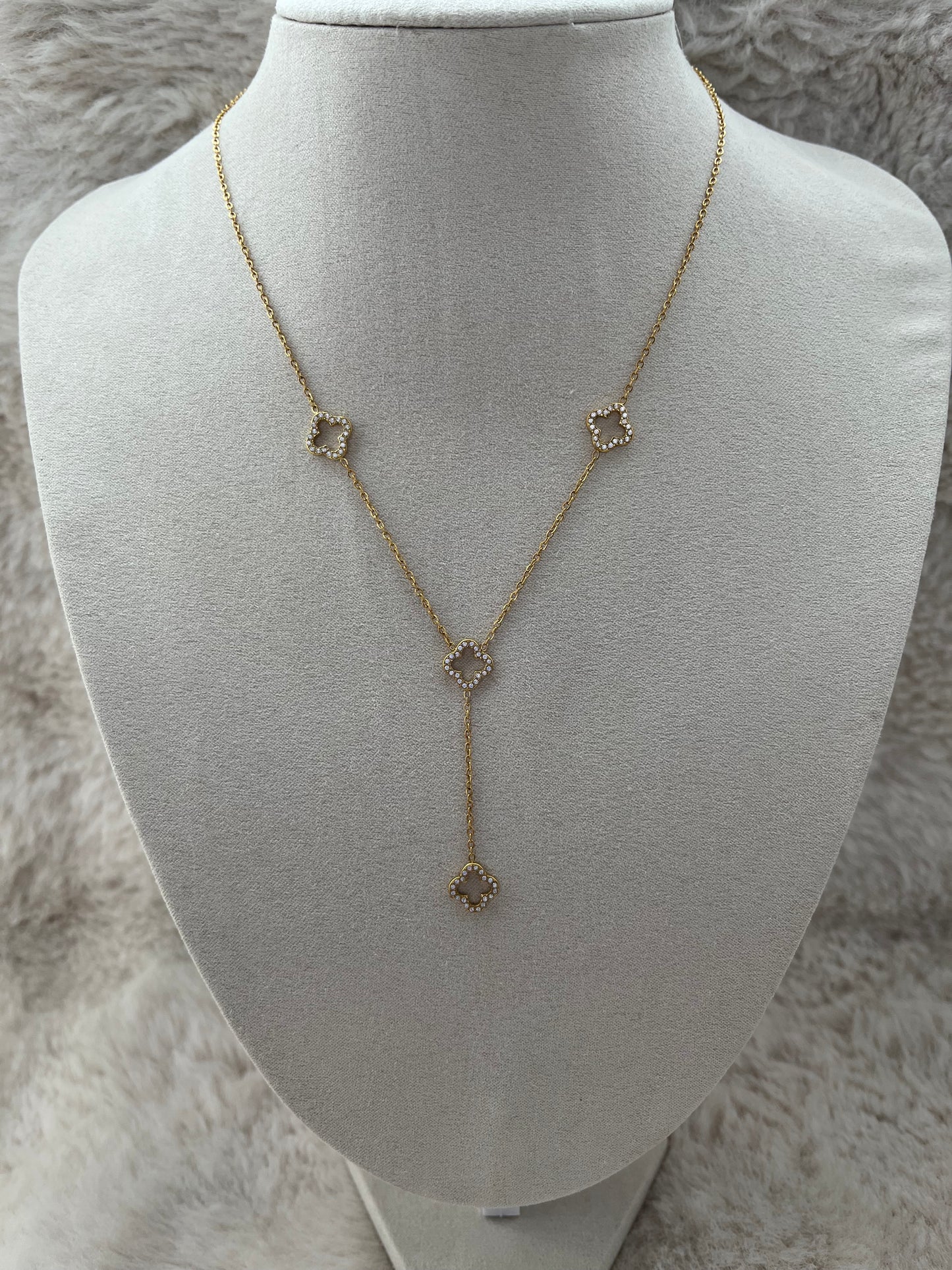 Collier Y CHANCE acier inoxydable argenté ou doré