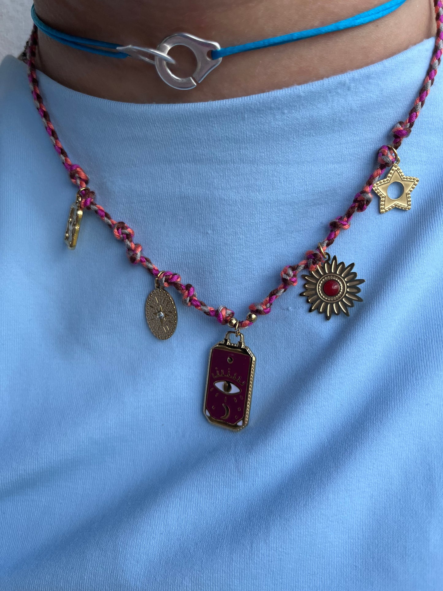 Collier Mia rose acier inoxydable