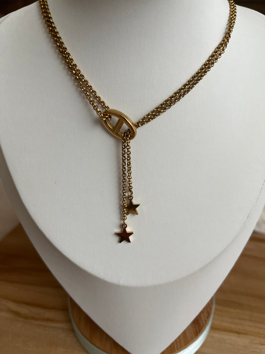 Sautoir Clea acier inoxydable argenté/ doré