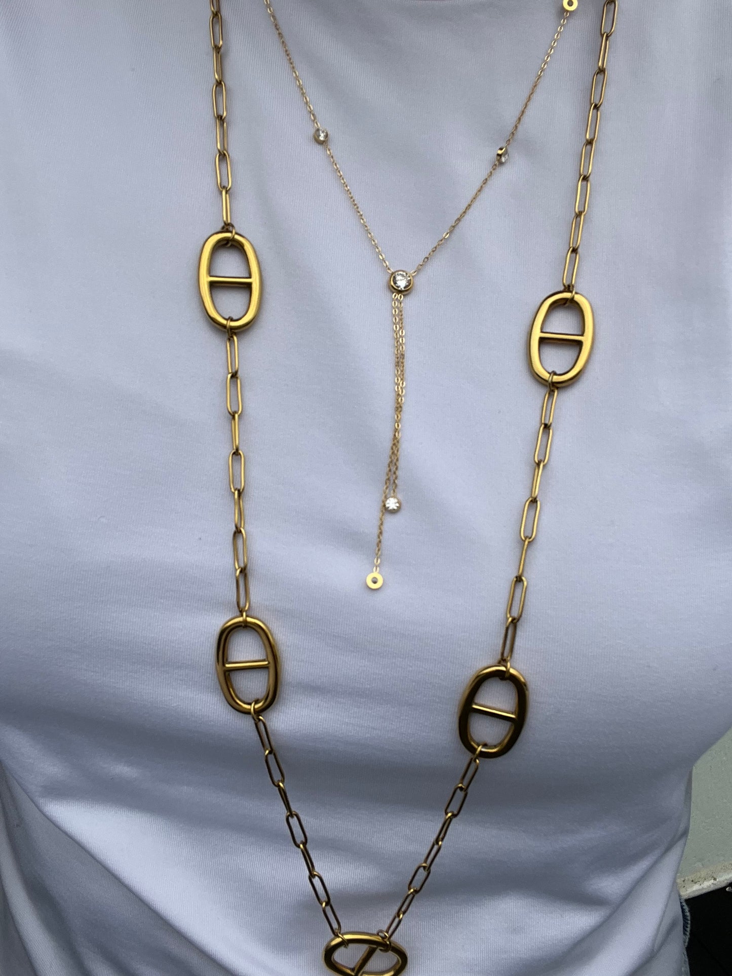 Collier AINA acier inoxydable doré ou argenté
