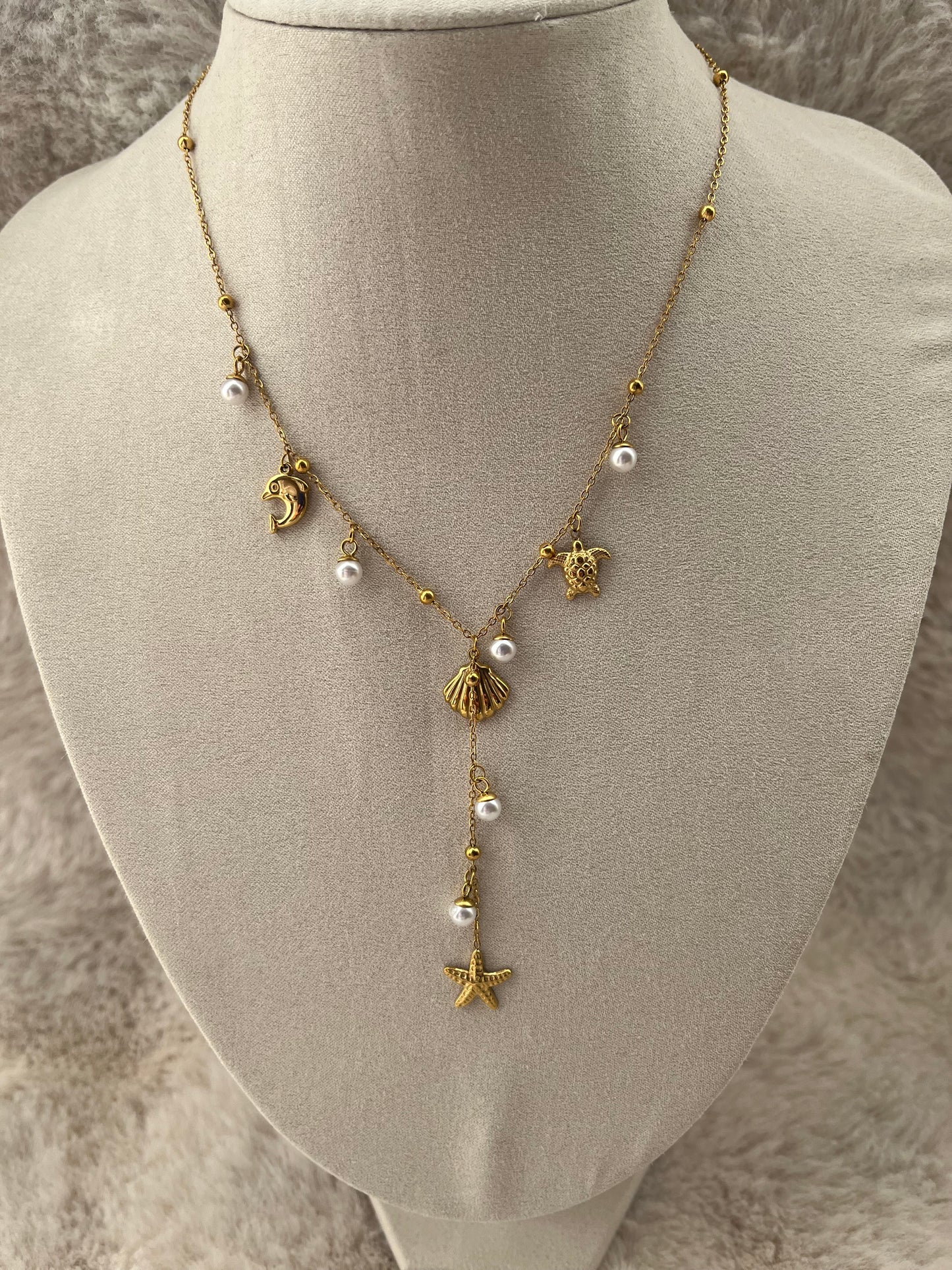 Collier VAHINA doré acier inoxydable