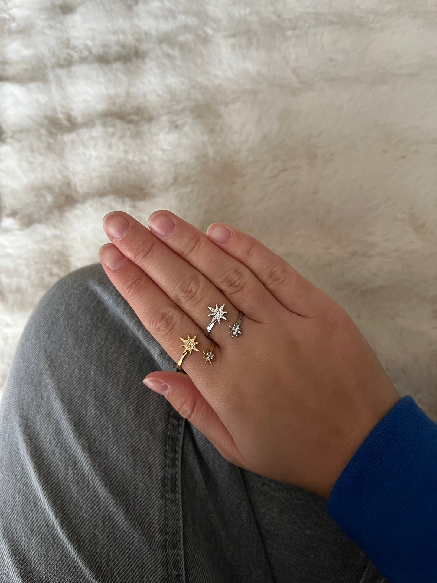 Bague Léonie en acier inoxydable argenté ou doré