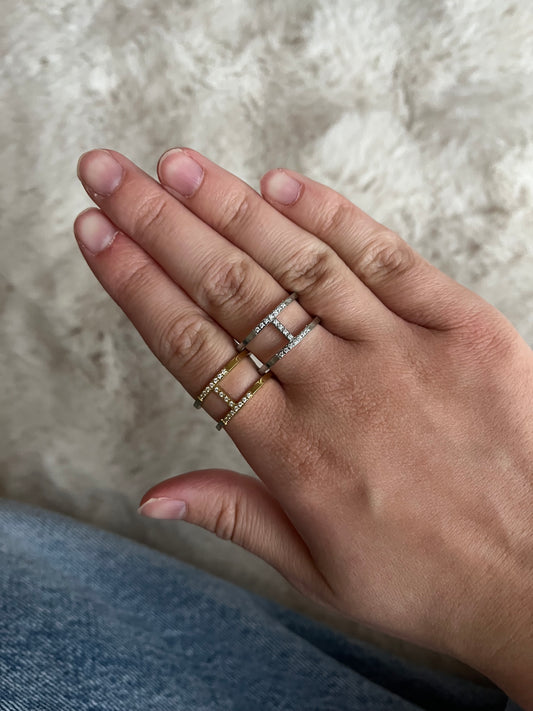 Bague Jess en acier inoxydable argenté ou doré