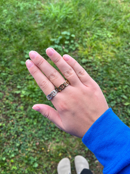 Bague ELEONA acier inoxydable argenté ou doré