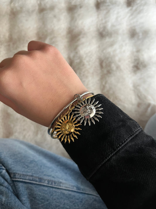 Jonc Ines acier inoxydable argenté ou doré