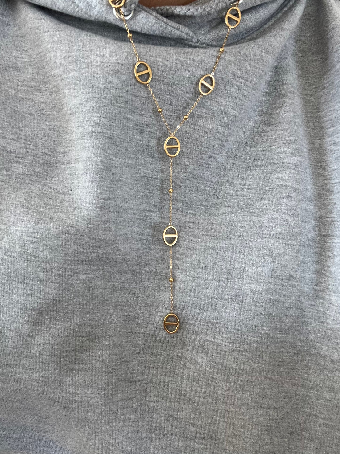 Sautoir HINA acier inoxydable doré