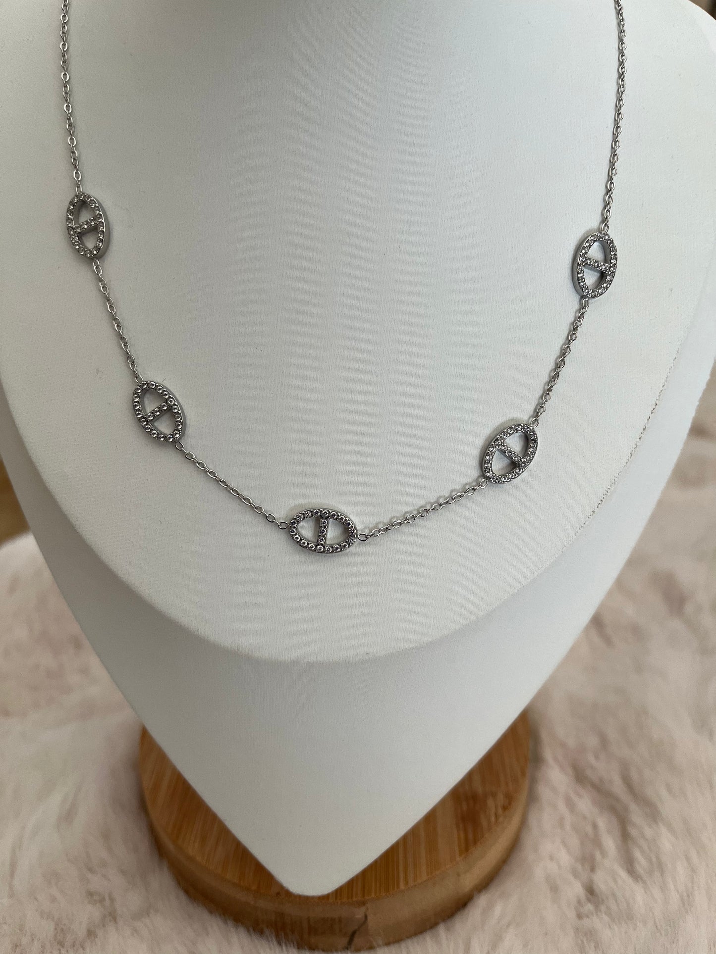 Collier Aria acier inoxydable argenté et doré