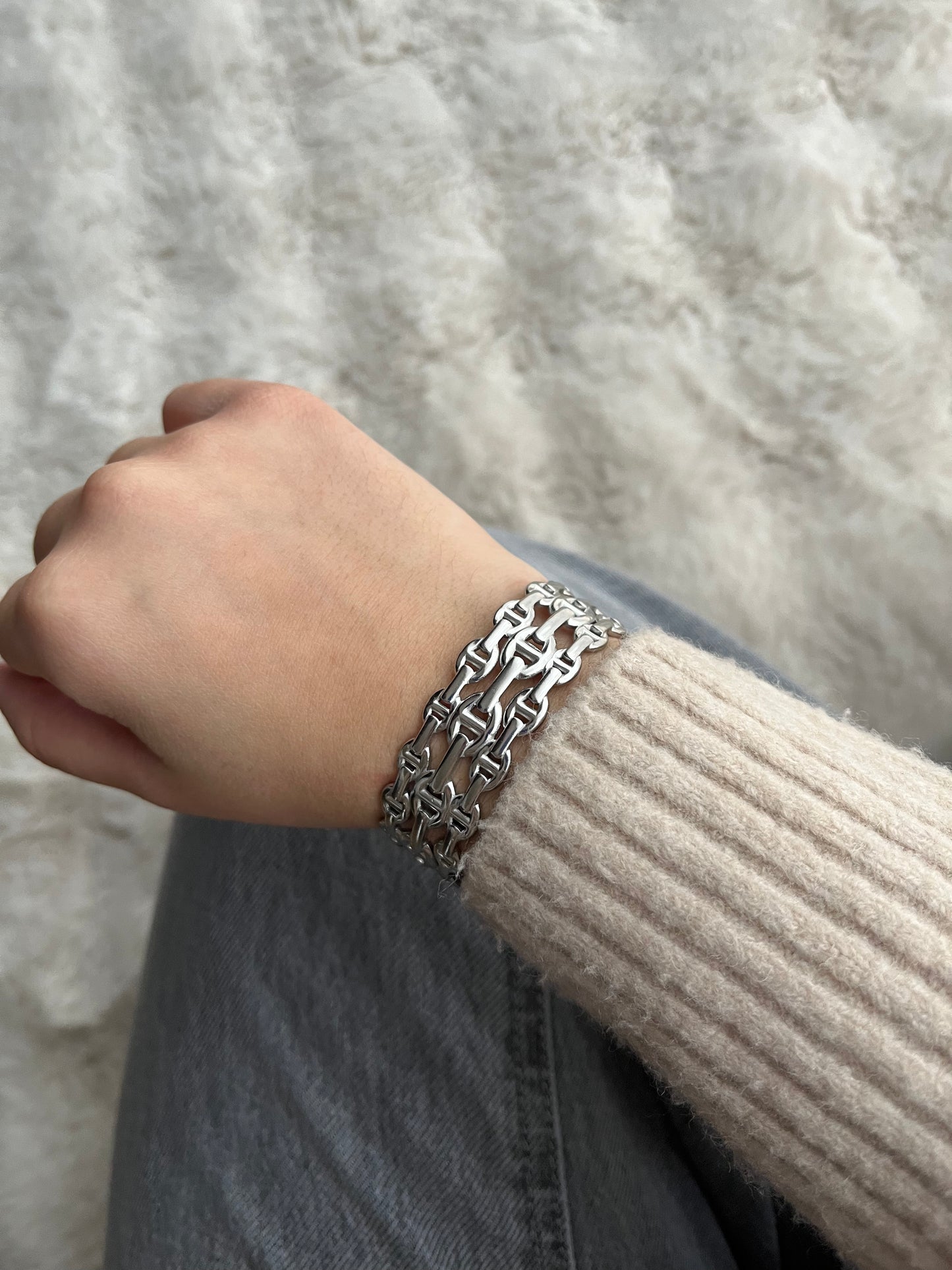 Jonc NINA acier inoxydable argenté ou doré