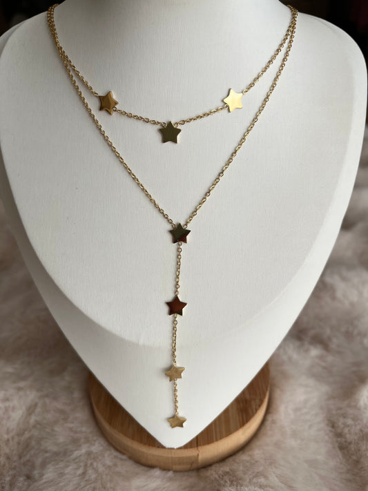 Sautoir SHINY en acier inoxydable argenté/ doré