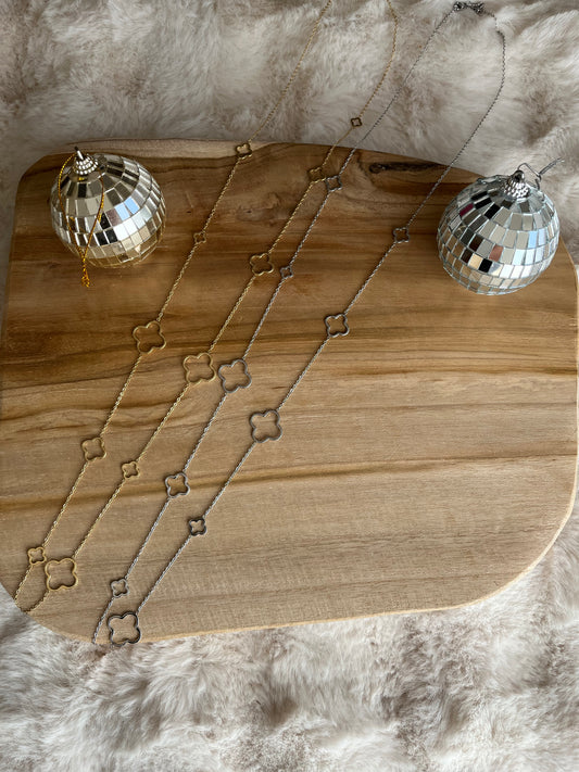 Sautoir Chance en acier inoxydable argenté ou doré