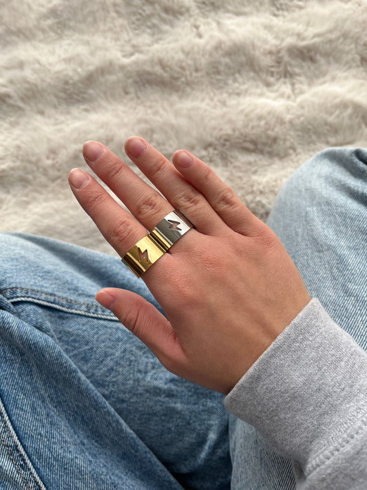 Bague Lily-rose en acier inoxydable argenté ou doré