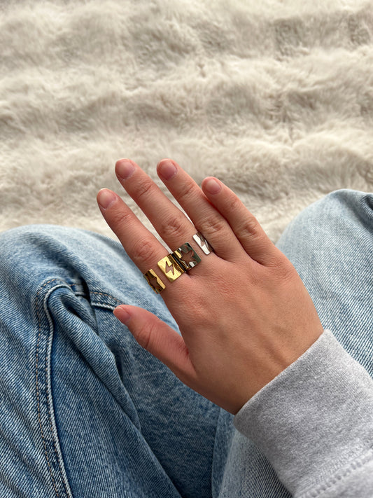 Bague Doriane en acier inoxydable argenté ou doré