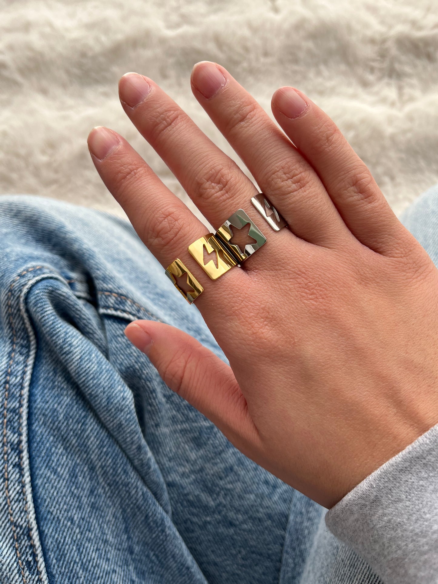 Bague Doriane en acier inoxydable argenté ou doré