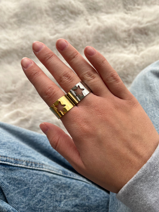 Bague Vanille en acier inoxydable doré ou argenté