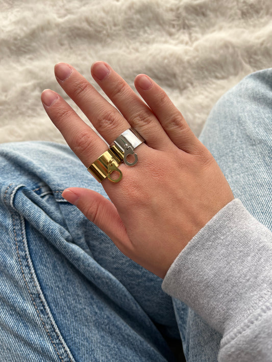 Bague Lala en acier inoxydable argenté ou doré