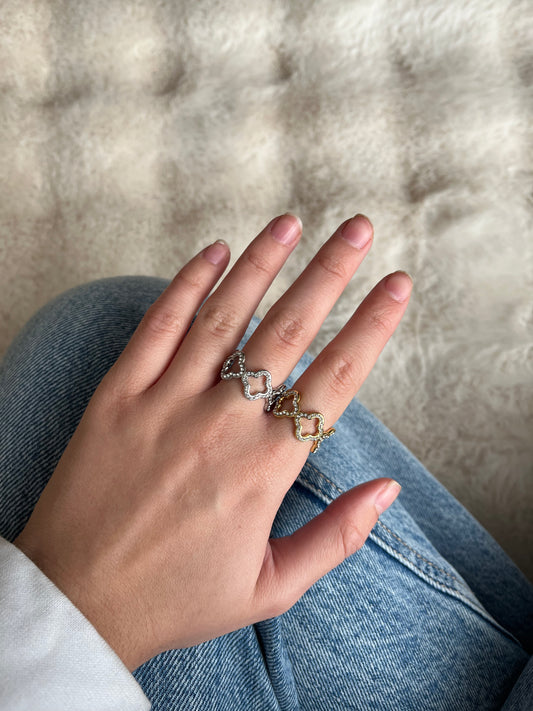 Bague chance en acier inoxydable argenté/ doré