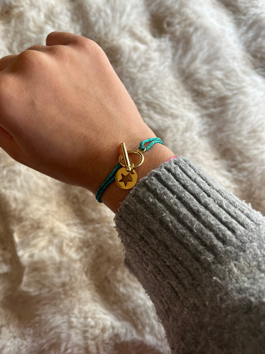 bracelet Lola acier inoxydable doré pailleté