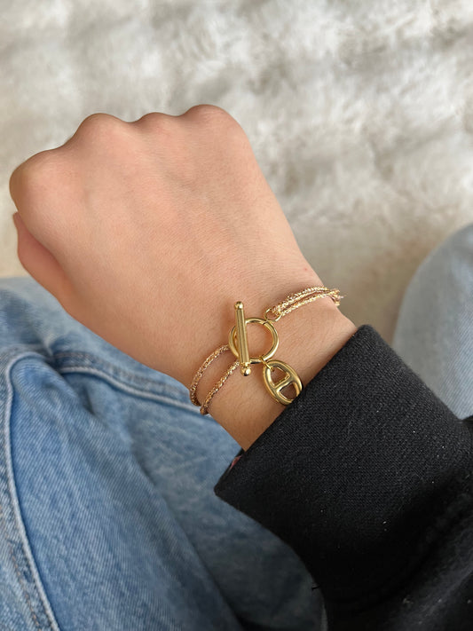 Bracelet Maylie doré pailleté acier inoxydable