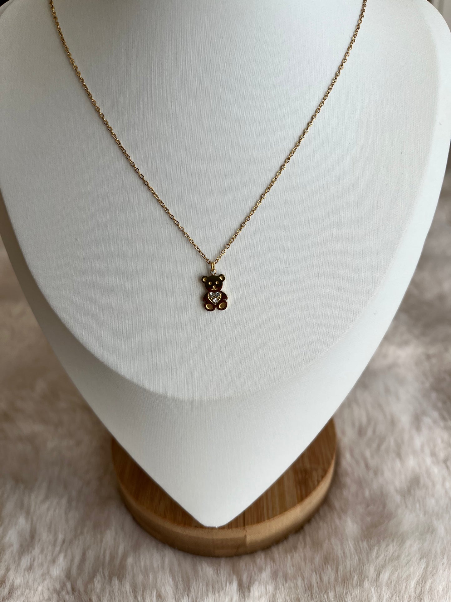 Collier Ours acier inoxydable argenté/ doré 🧸