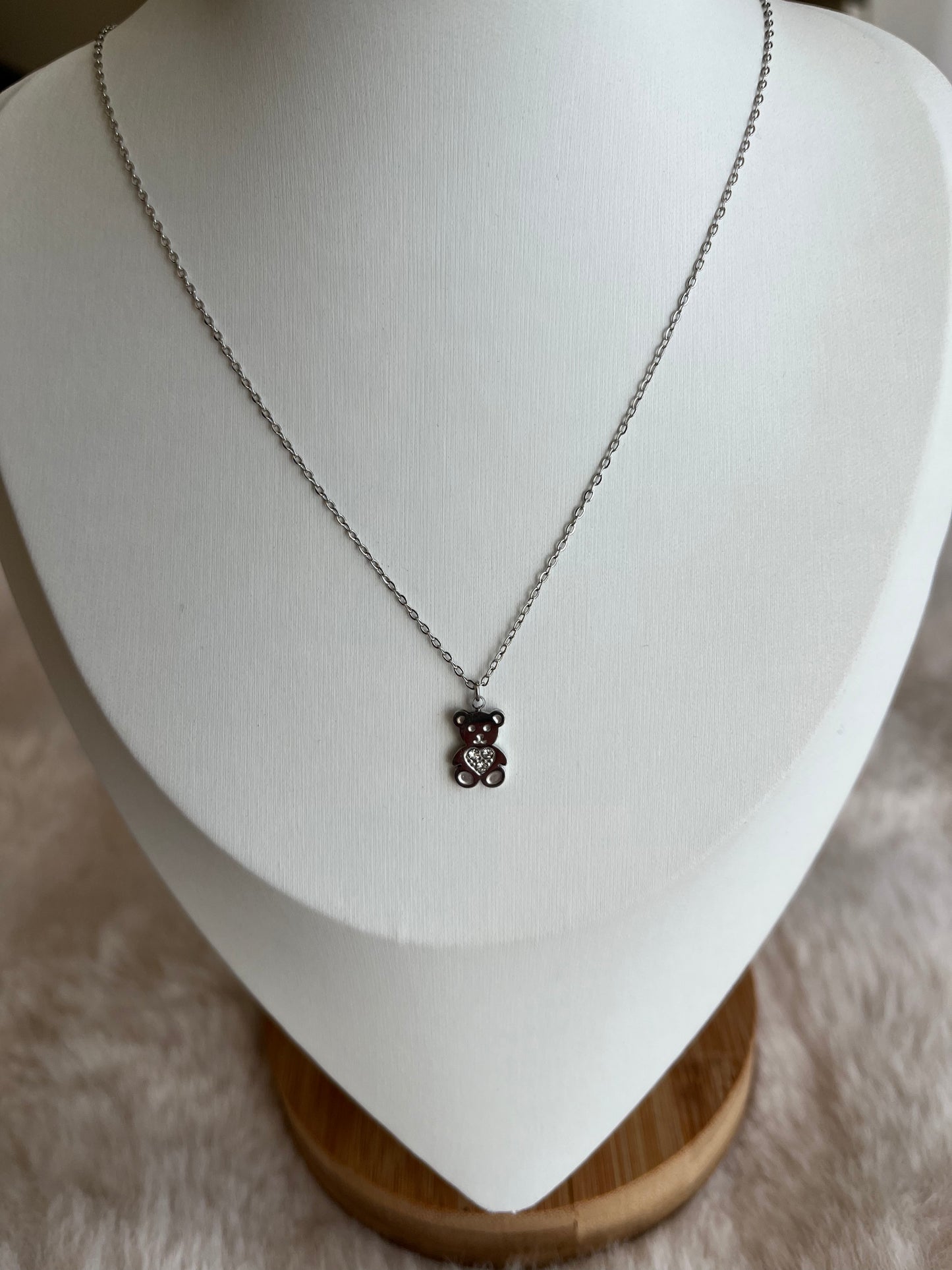 Collier Ours acier inoxydable argenté/ doré 🧸