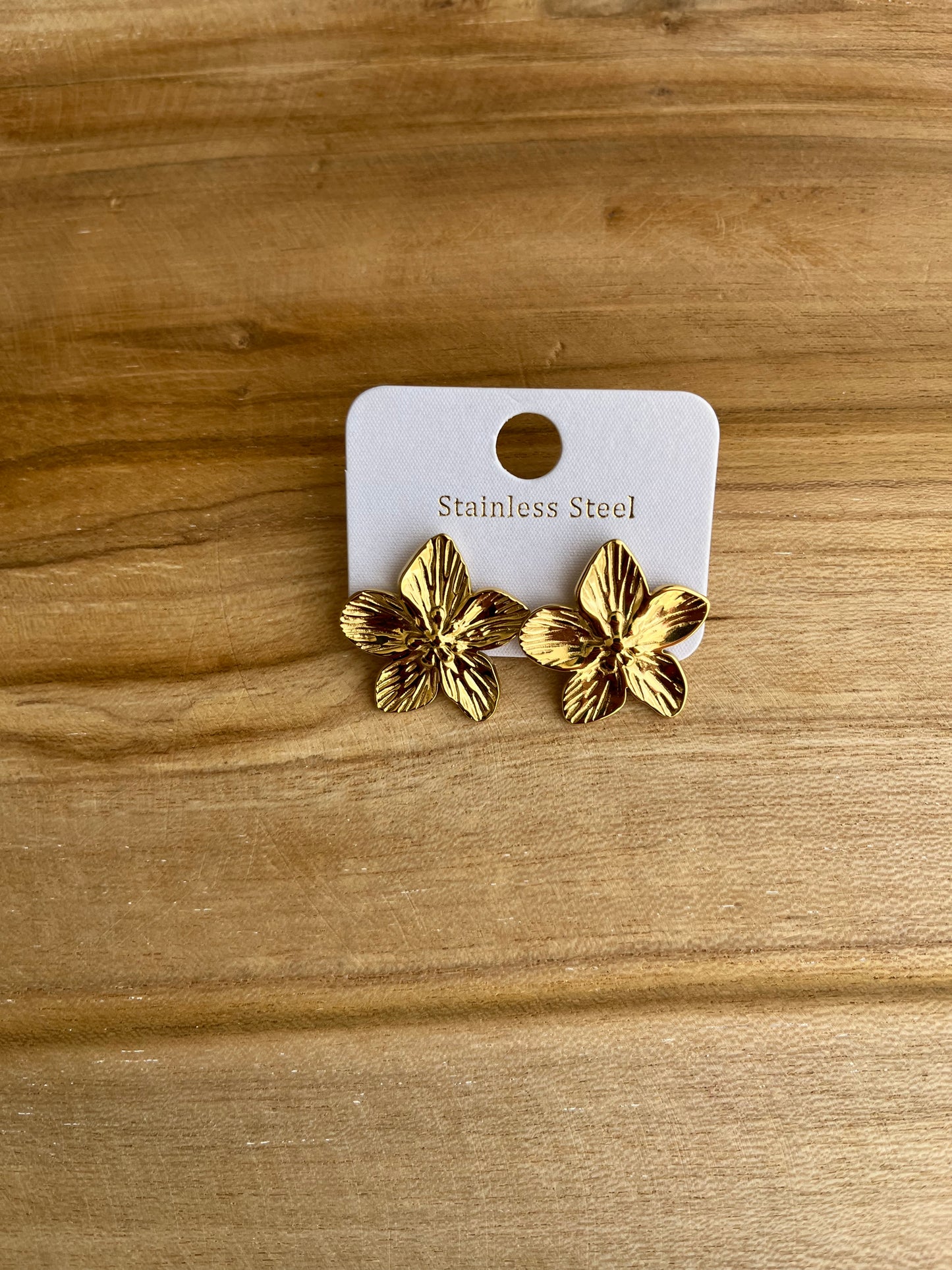 Boucles d’oreilles fleur acier inoxydable