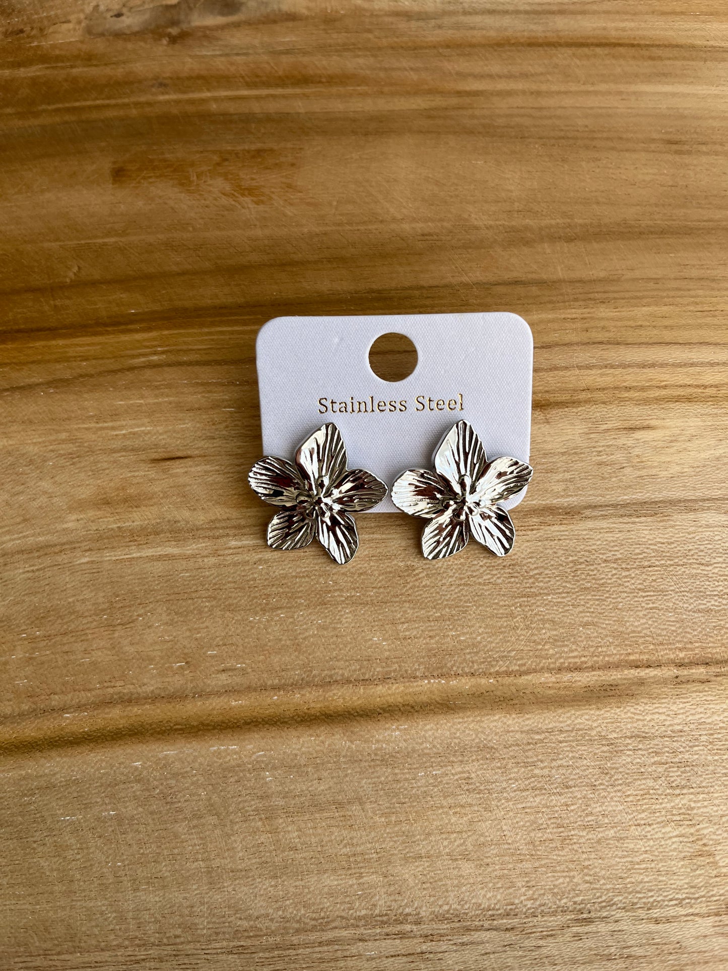 Boucles d’oreilles fleur acier inoxydable
