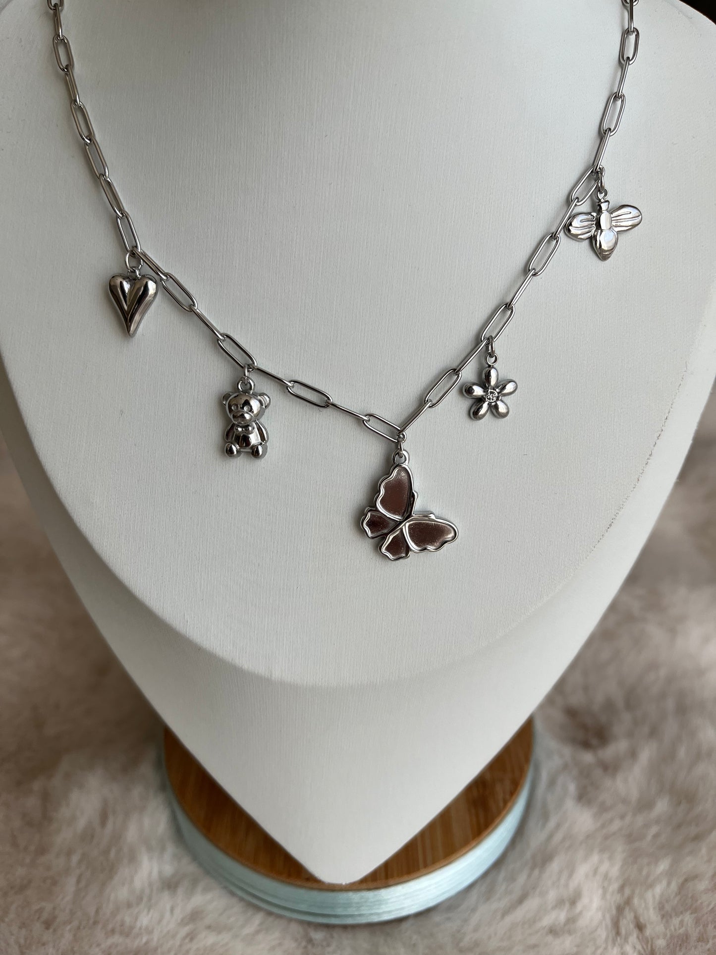 Collier Charms ALIA acier inoxydable argenté ou doré