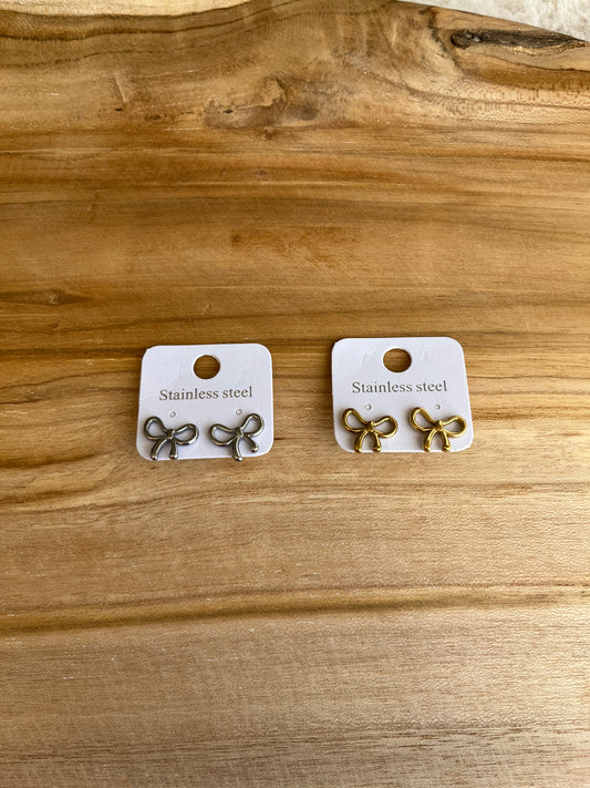 Boucle d’oreille NOEUD 🎀 acier inoxydable argenté ou doré
