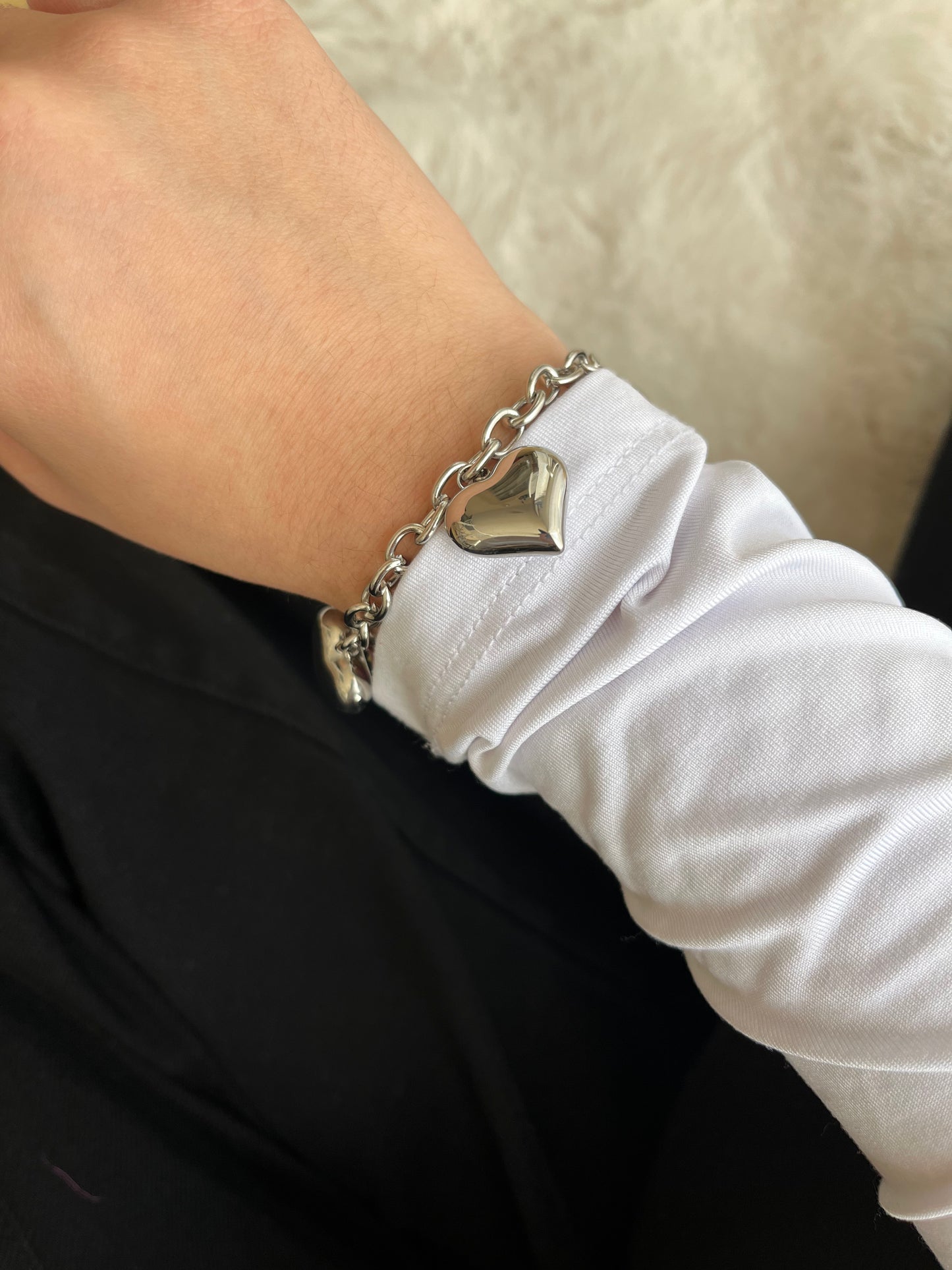 Bracelet Charms Amore ❤️ acier inoxydable argenté ou doré
