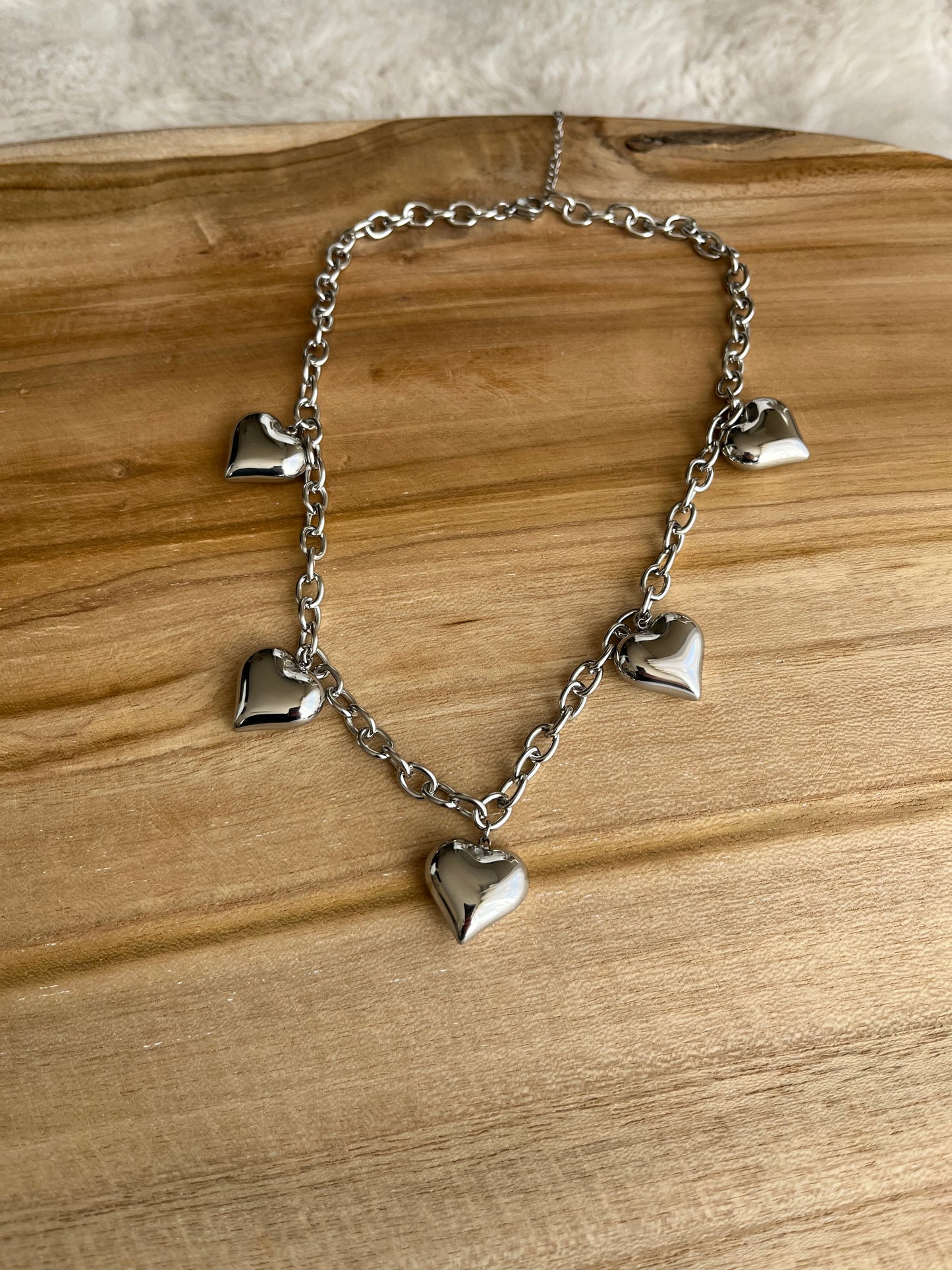 Collier CHARMS AMORE acier inoxydable argenté ou doré