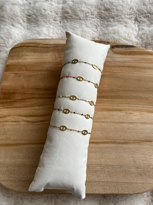 Bracelet maille marine doré en acier inoxydable ( couleurs au choix)