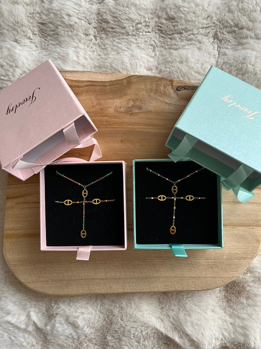 Coffret maille marine doré en acier inoxydable ( couleurs au choix )