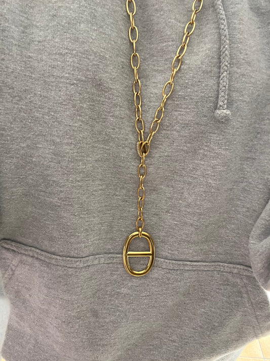 Sautoir MAEVA doré en acier inoxydable