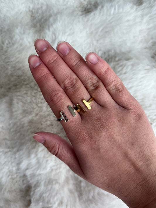 Bague LINA en acier inoxydable argenté ou doré