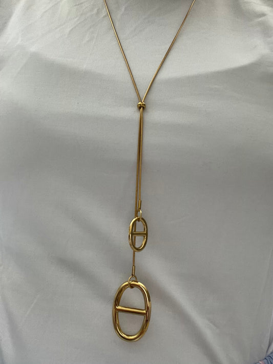 Sautoir Romane doré ou argenté en acier inoxydable