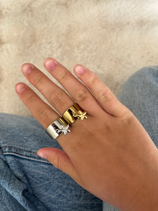 Bague étoile de mer acier inoxydable