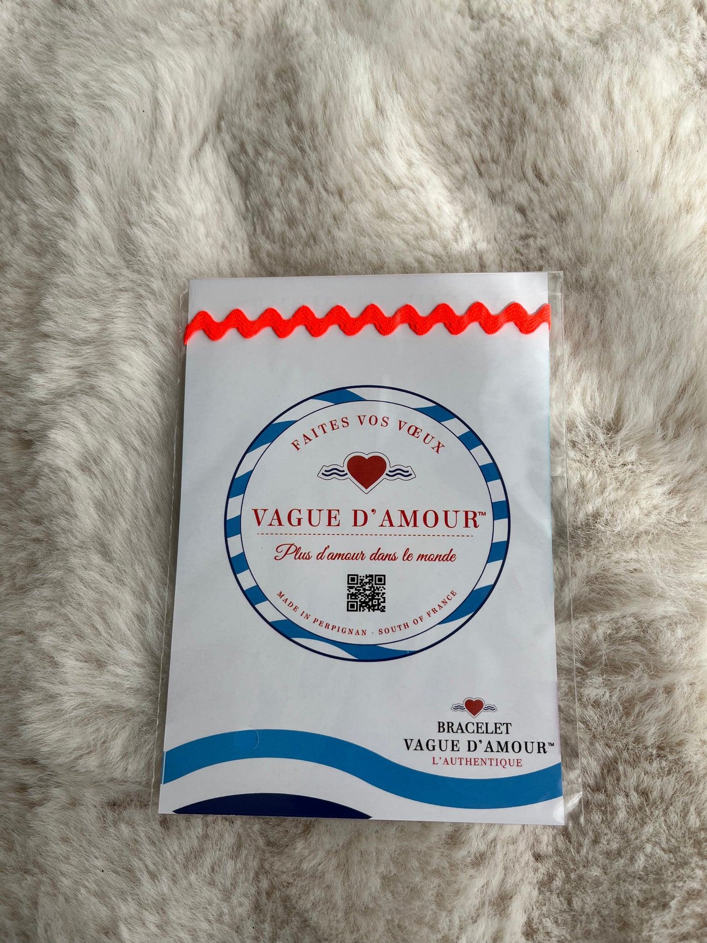 Bracelet vague d’amour 🌊 orange fluo