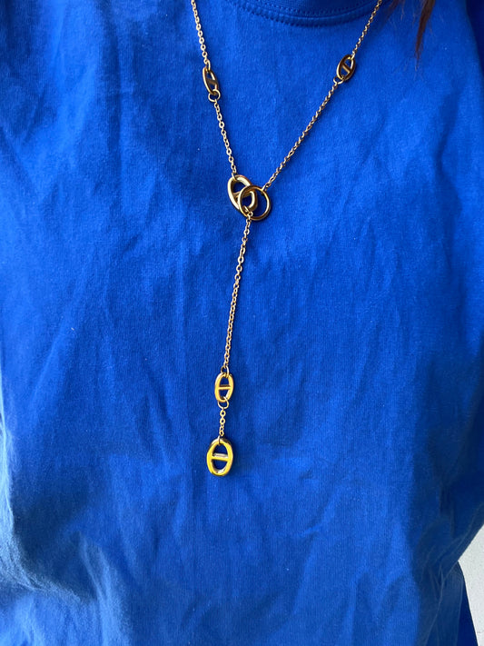 Sautoir LARA doré en acier inoxydable