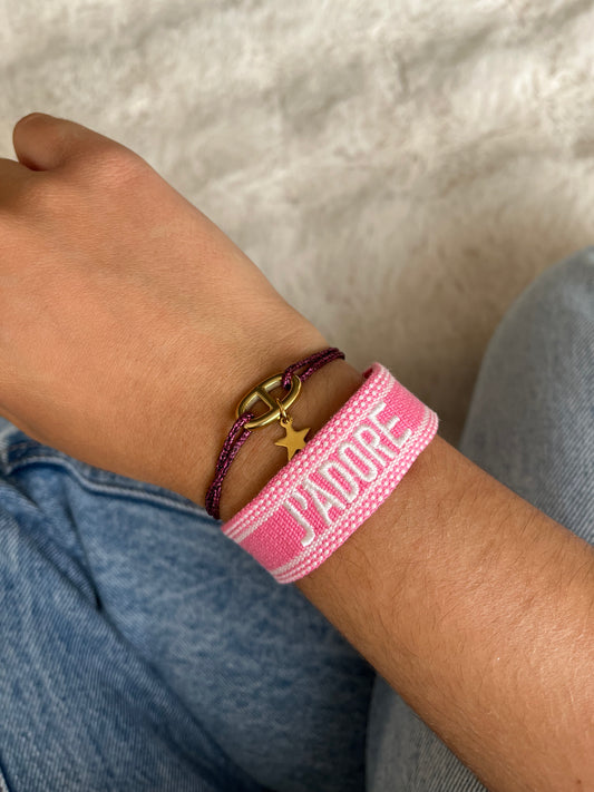 Bracelet Laly doré pailleté acier inoxydable