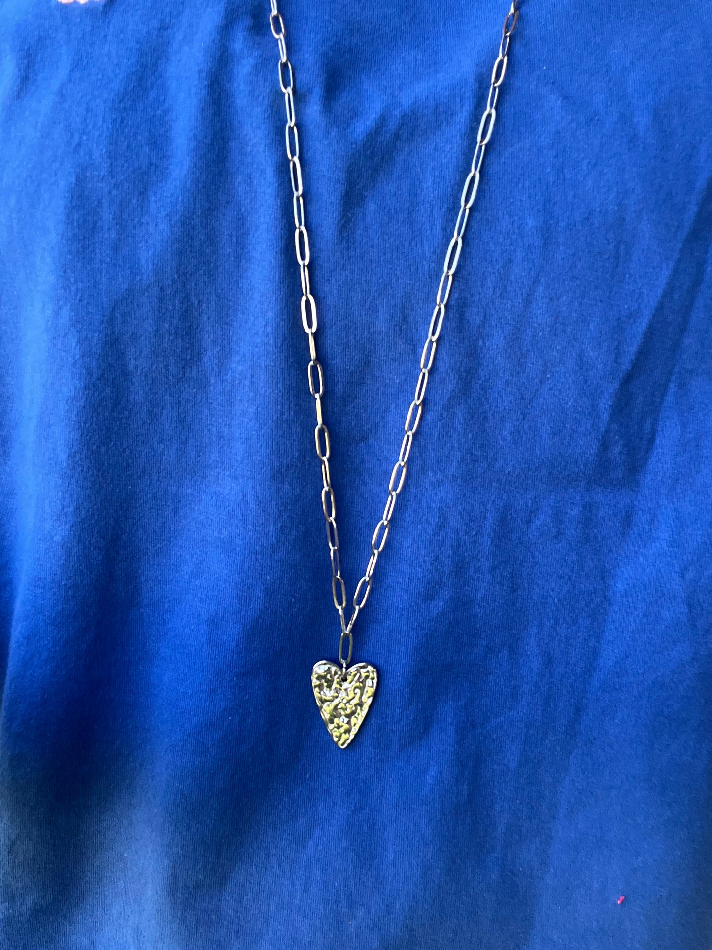 Sautoir COEUR doré / argenté acier inoxydable
