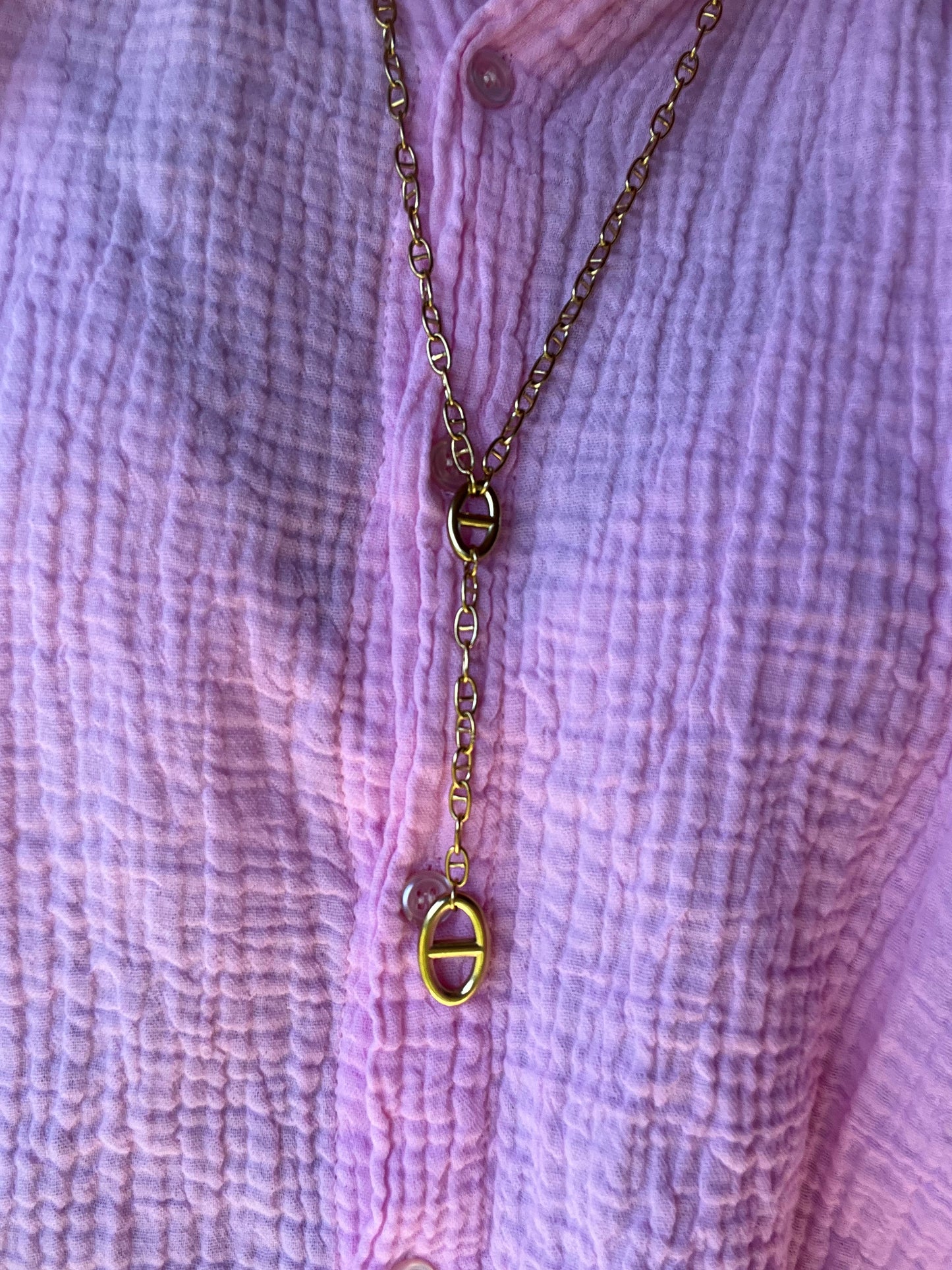 Sautoir STELLA en acier inoxydable argenté/ doré