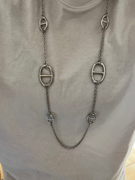 Sautoir IRIS acier inoxydable argenté/ doré