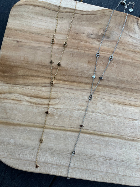 Sautoir Baby Alix acier inoxydable argenté ou doré