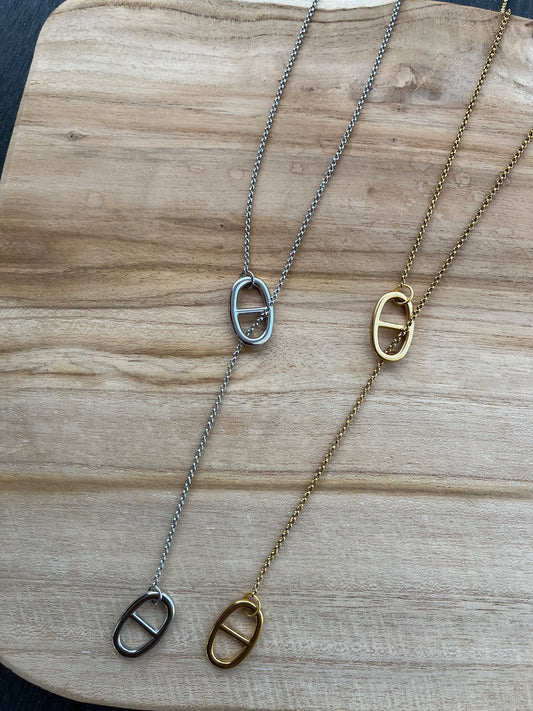 Sautoir ILYANA doré/ argenté acier inoxydable