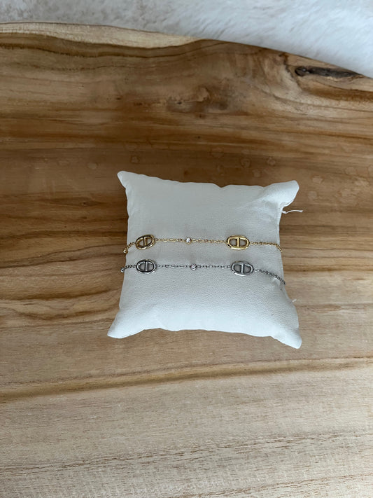 Bracelet Celia acier inoxydable argenté/ doré