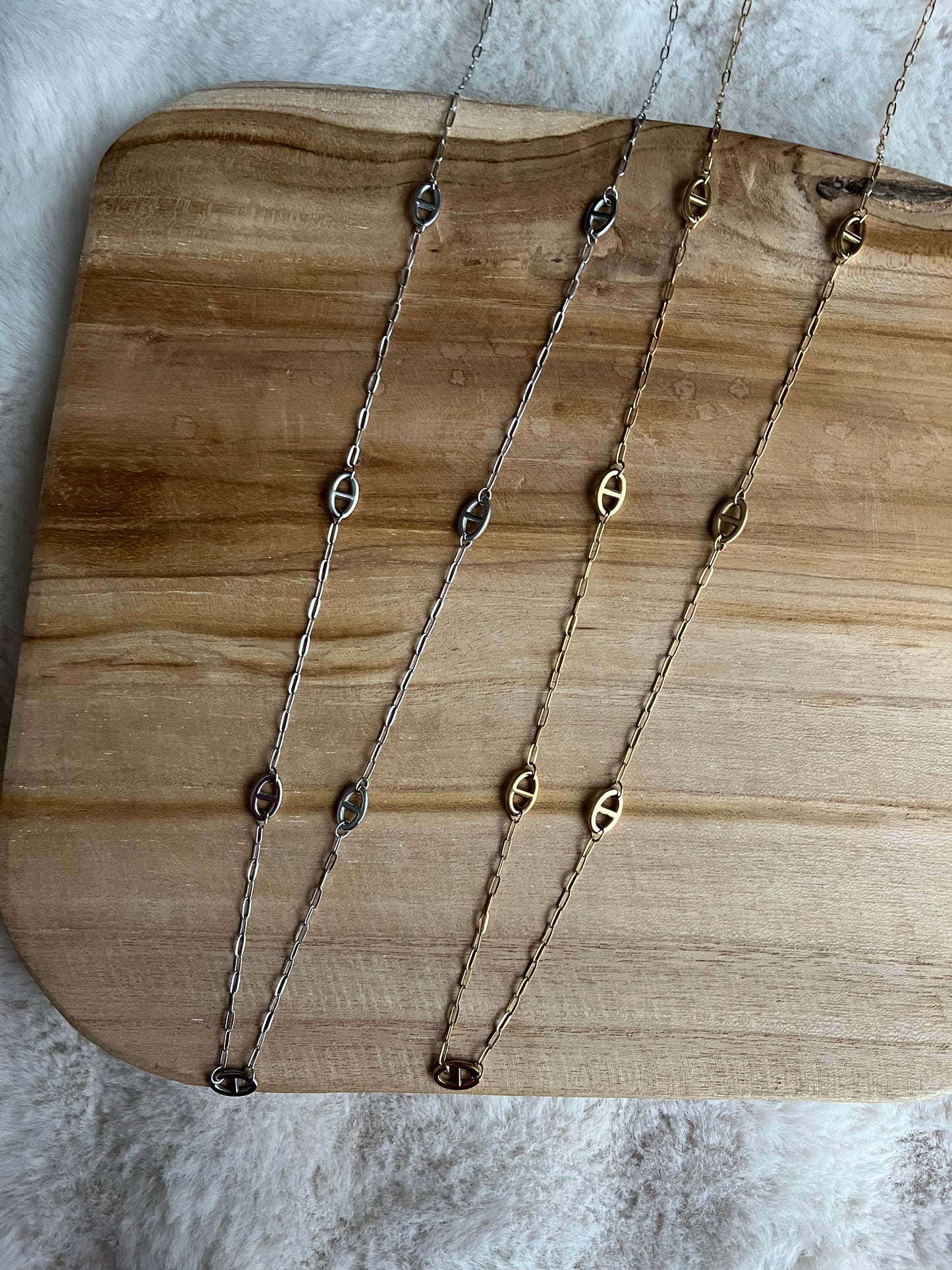 Sautoir TÉLIA acier inoxydable argenté doré