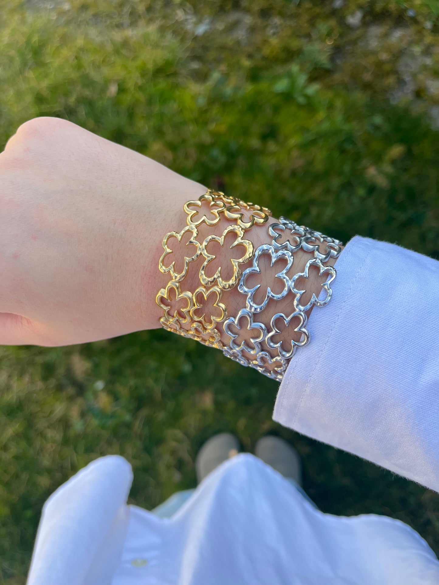 Jonc ROSY acier inoxydable argenté ou doré