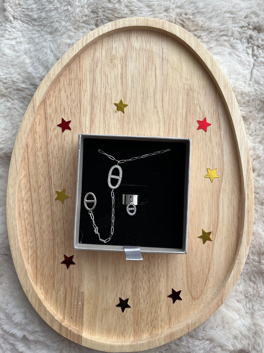 Coffret de Noël LYA maille marine STRASS acier inoxydable argenté ou doré