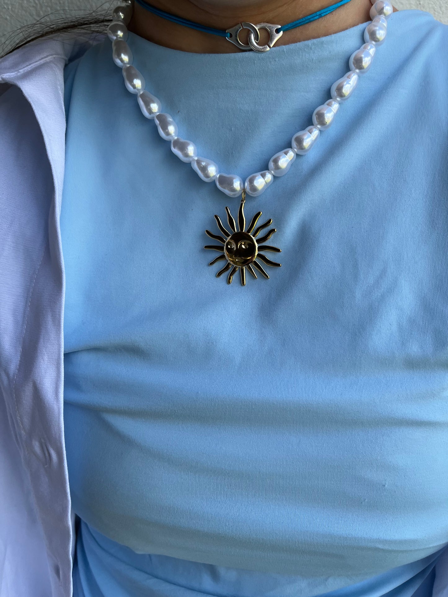 Collier SOLEIL doré acier inoxydable